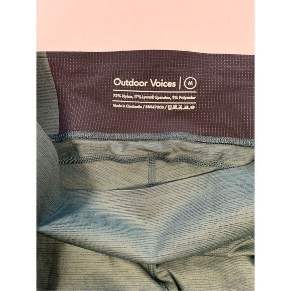 Outdoor Voices Cropped Leggings Green Blue Spacedye Athletic Womens Size Medium - Picture 3 of 8